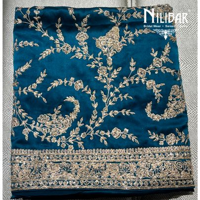 Pine Satin Embroidered Unstitched Suit