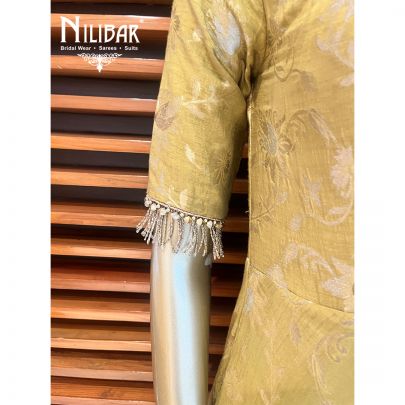 Olive Green Silk Georgette Anarkali