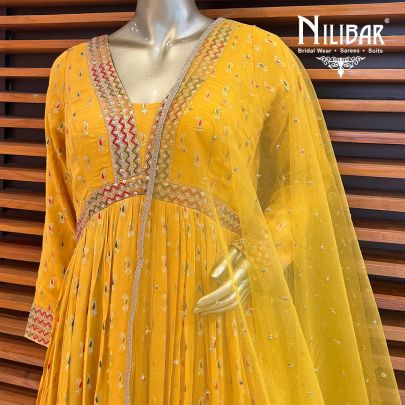 Yellow Georgette Anarkali