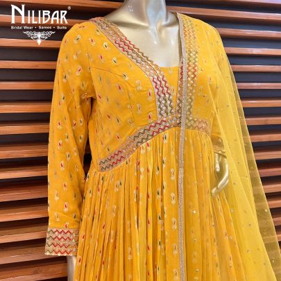 Yellow Georgette Anarkali