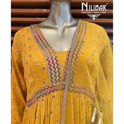 Yellow Georgette Anarkali