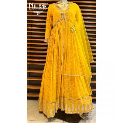 Yellow Georgette Anarkali
