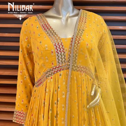 Yellow Georgette Anarkali