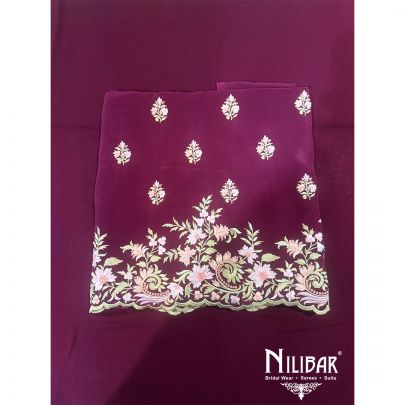 Mehroon Crepe Suit