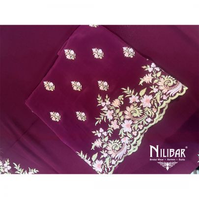 Mehroon Crepe Suit