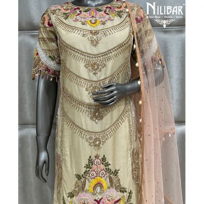 Ivory Silk Heavy Palazzo Set