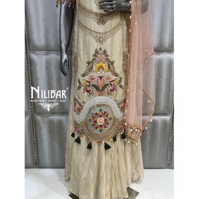 Ivory Silk Heavy Palazzo Set