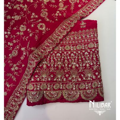 Pink Crepe Embroidered Unstitched Suit