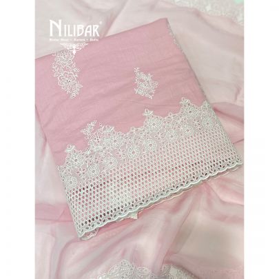 Light Pink Cotton Unstitched Suit