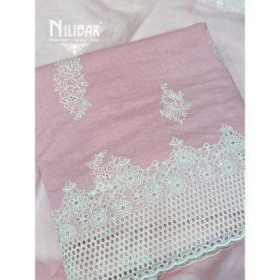 Light Pink Cotton Unstitched Suit