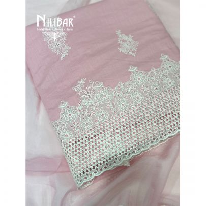 Light Pink Cotton Unstitched Suit