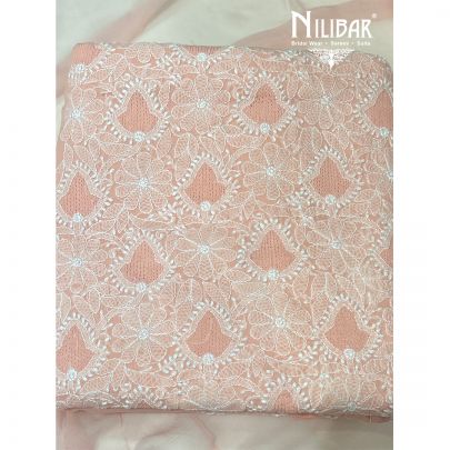 Salmon Pink Cotton Unstitched Suit