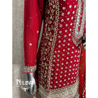 Blood Red Georgette Garara Suit