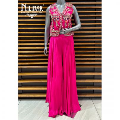 Rani Pink Silk Indo Western Set