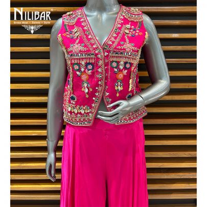 Rani Pink Silk Indo Western Set