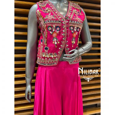Rani Pink Silk Indo Western Set