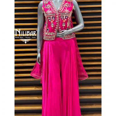 Rani Pink Silk Indo Western Set