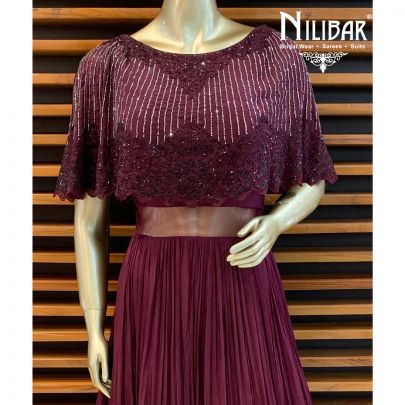 Magenta Cape Style Gown