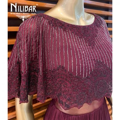 Magenta Cape Style Gown