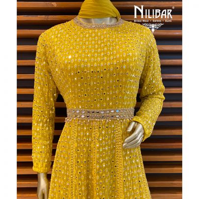 Canary Yellow Georgette Anarkali