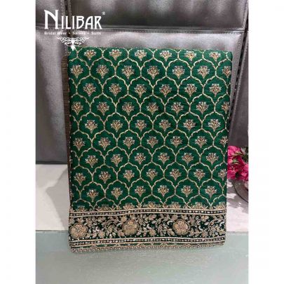 Green Silk Chinon Unstitched Suit