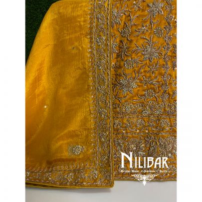 Honey Yellow Chinon Unstitched Suit