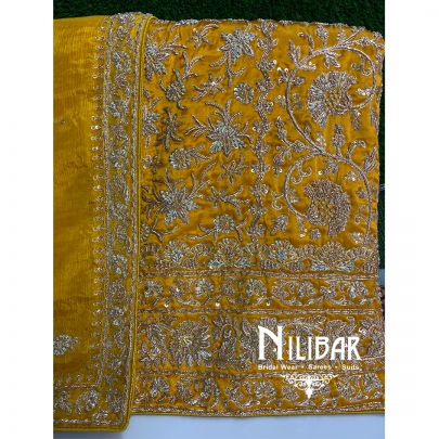 Honey Yellow Chinon Unstitched Suit