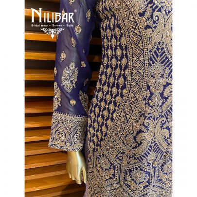 Purple Georgette Net Suit