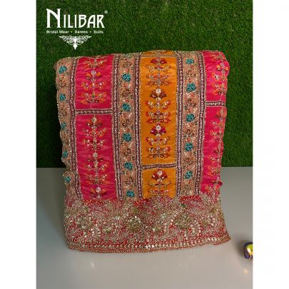 Multicolor Chinon Chiffon Unstitched Suit