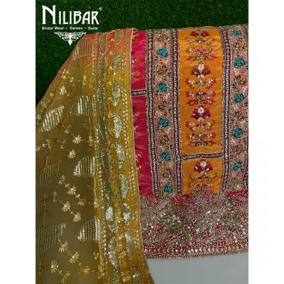 Multicolor Chinon Chiffon Unstitched Suit
