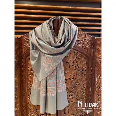 Grey Pure Pashmina Shawl