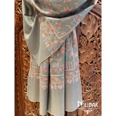 Grey Pure Pashmina Shawl