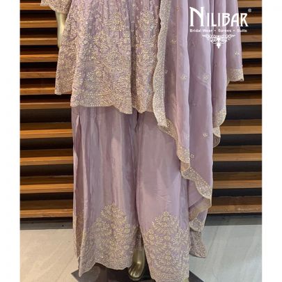 Lavender Chinon Sharara Suit