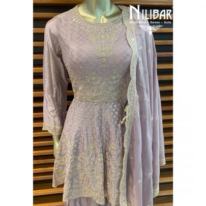 Lavender Chinon Sharara Suit