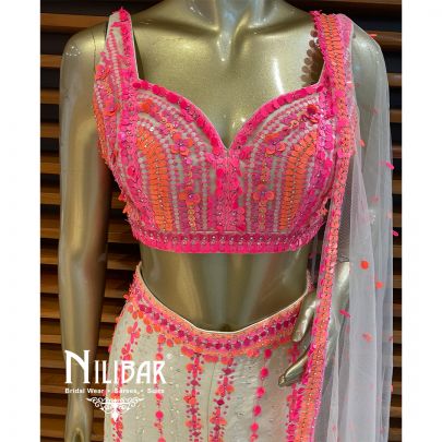 Nandini Singh in Our Cream Pink Silk Net Embroidered Palazzo Set