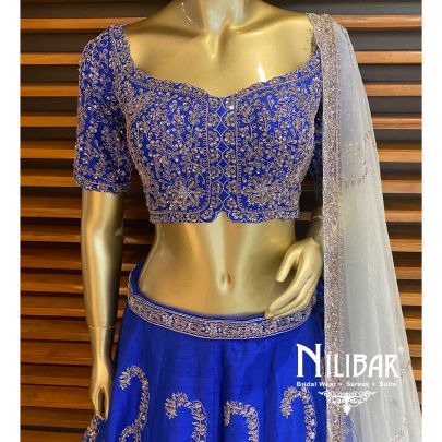 Blue Silk Cutdana Lehenga