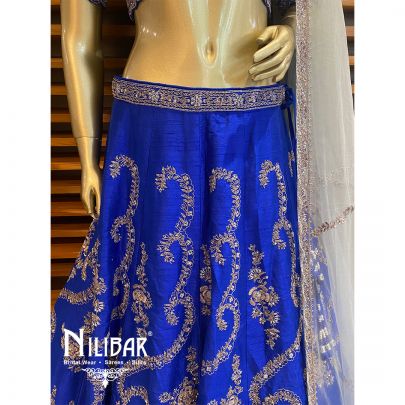 Blue Silk Cutdana Lehenga