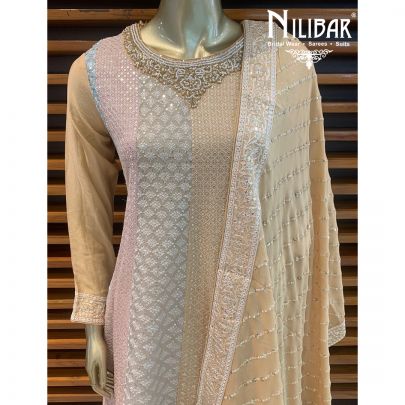 Cream Chinon Sharara Suit