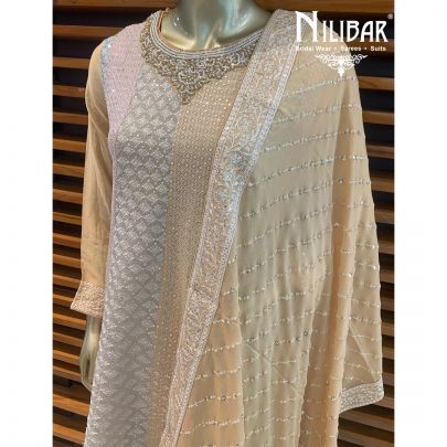Cream Chinon Sharara Suit