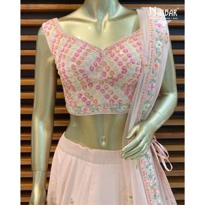 Peach Silk Lehenga