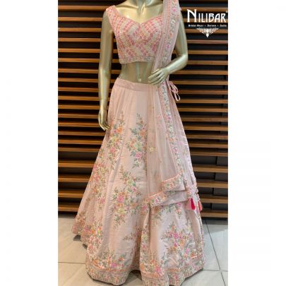Peach Silk Lehenga