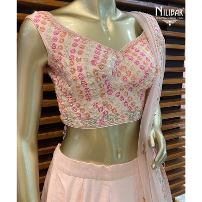 Peach Silk Lehenga