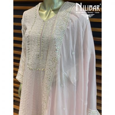 Baby Pink Chinon Sharara Suit