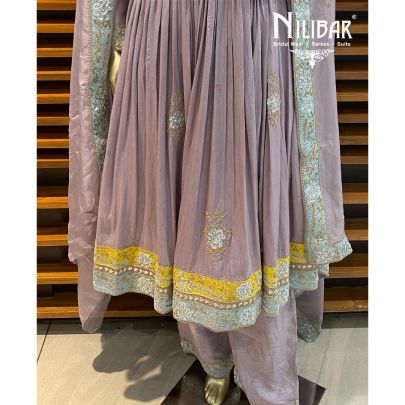 Heather Purple Silk Salwar Suit
