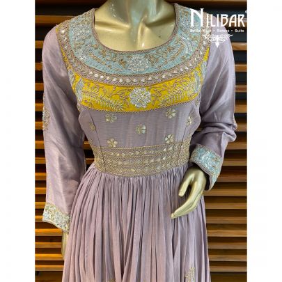 Heather Purple Silk Salwar Suit