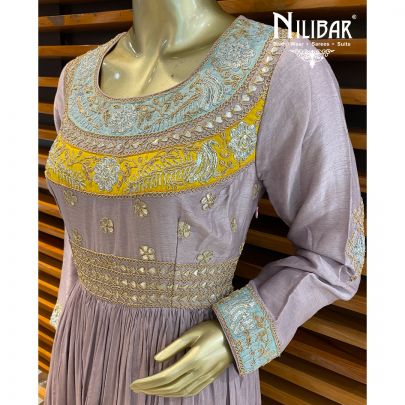 Heather Purple Silk Salwar Suit