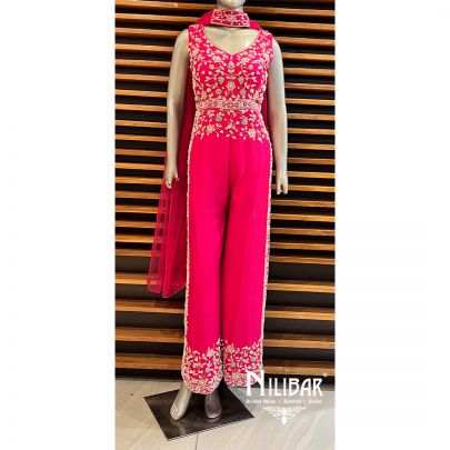 Hot Pink Net Jumpsuit