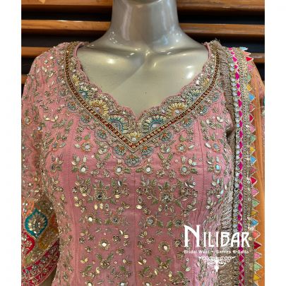 Baby Pink Silk Suit