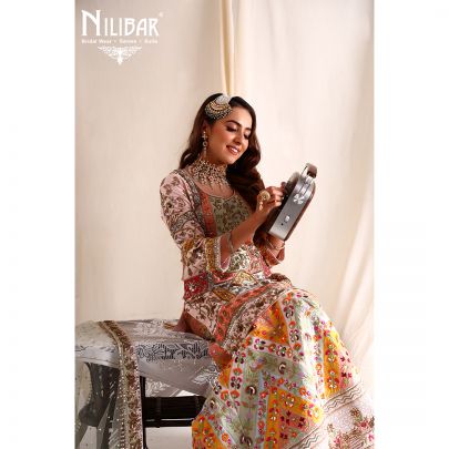 Multicolor Silk Garara Suit