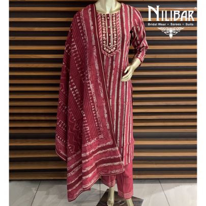 Maroon Cotton Stitched Suit